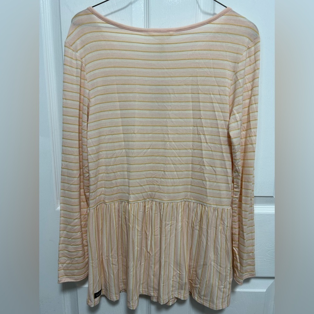 Matilda Jane Peach Striped Ruffle Blouse - Picture 5 of 5